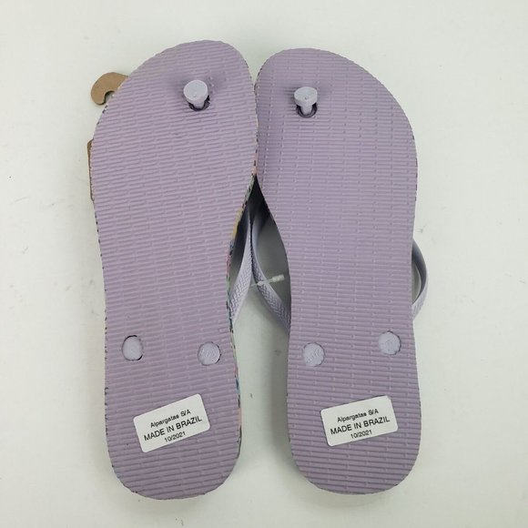 HAVAIANAS women's lilac floral flip flop Size 11/12 US - Picture 4 of 5